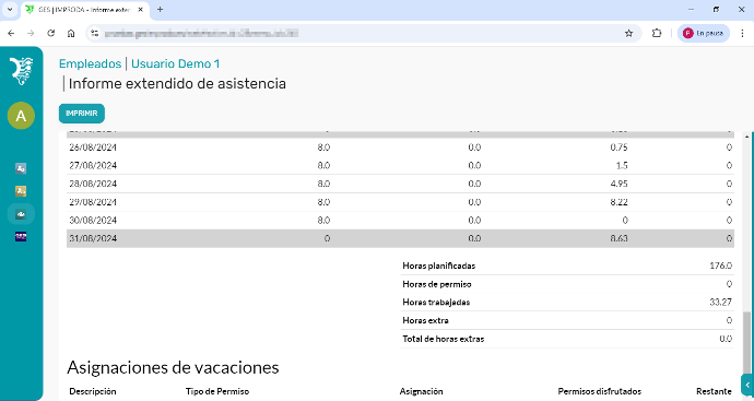Informe Extendido de Asistencias (Vista Previa HTML)
